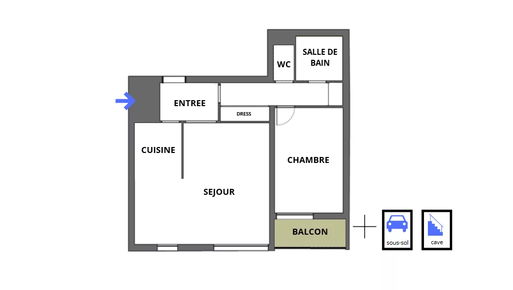 Appartement T2 de 50m2 + Parking + Cave + Balcon à Boulogne-Billancourt